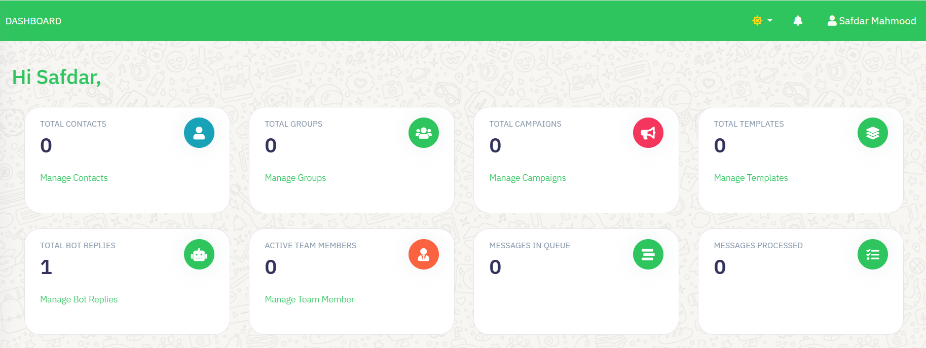 Whatsapp CRM 10 vendor dashboard 1